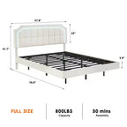 Lit flottant avec lumières LED RVB - Plateforme rembourrée avec tête de lit capitonnée réglable, aucun sommier tapissier requis, facile à assembler