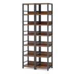 MAYEERTY 74.8H Bibliothèque d'angle à 6 niveaux, étagère de rangement compacte de 13,4 pour la maison