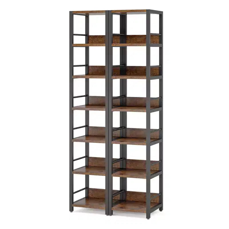 MAYEERTY 74.8H Bibliothèque d'angle à 6 niveaux, étagère de rangement compacte de 13,4 pour la maison
