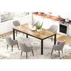 79 grande table à manger rectangulaire pour 6-8 personnes, table de cuisine industrielle en bois avec pieds en métal