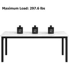 79 grande table à manger rectangulaire pour 6-8 personnes, table de cuisine industrielle en bois avec pieds en métal