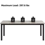 79 grande table à manger rectangulaire pour 6-8 personnes, table de cuisine industrielle en bois avec pieds en métal