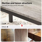 79 grande table à manger rectangulaire pour 6-8 personnes, table de cuisine industrielle en bois avec pieds en métal