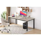79 grande table à manger rectangulaire pour 6-8 personnes, table de cuisine industrielle en bois avec pieds en métal