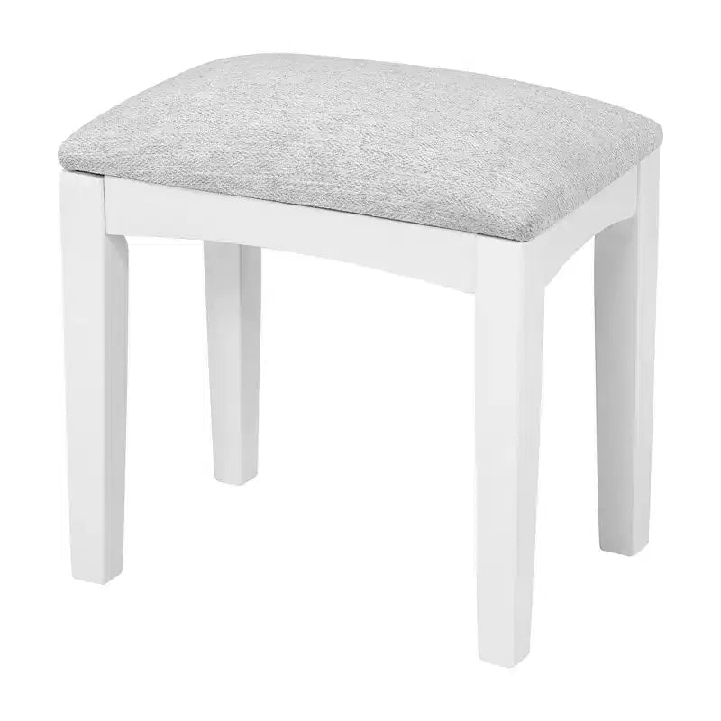 Coiffeuse ModernLuxe avec grand miroir réglable, tabouret et tiroirs, table de maquillage blanche, table d'écriture d'ordinateur multifonctionnelle