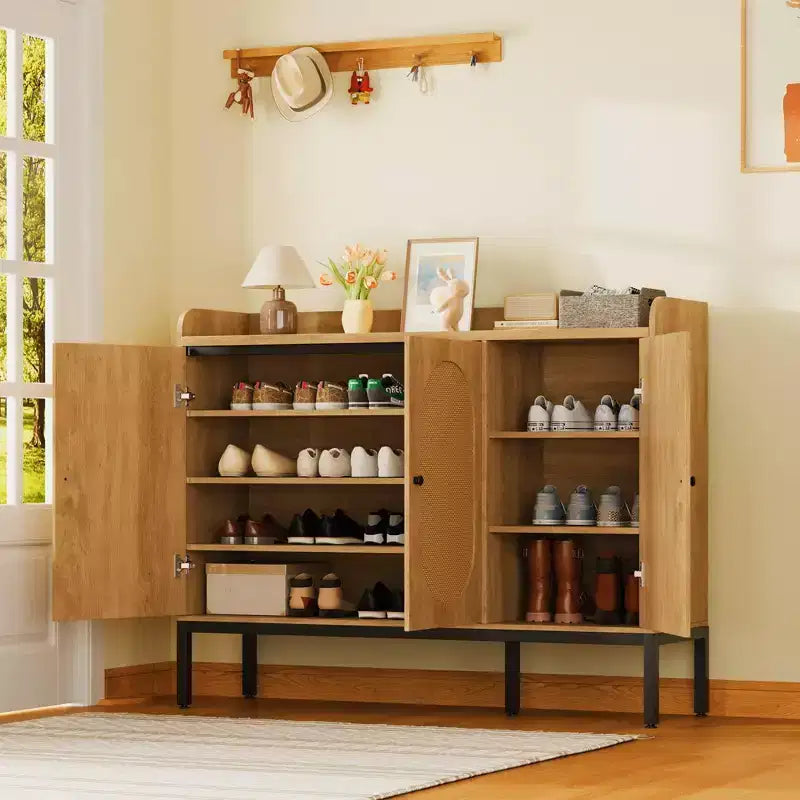 Meuble à chaussures élégant pour entrée, organiseur de rangement pour 28 paires avec étagère réglable et fixation murale sécurisée – Design moderne et étroit pour couloirs/appartements