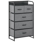 Commode Okak pour chambre à coucher avec 9 tiroirs, commode de rangement avec bacs en tissu faciles à tirer, cadre en acier avec plateau en bois pour placard, buanderie, entrée