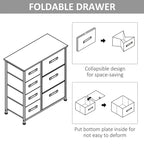 Commode Okak pour chambre à coucher avec 9 tiroirs, commode de rangement avec bacs en tissu faciles à tirer, cadre en acier avec plateau en bois pour placard, buanderie, entrée
