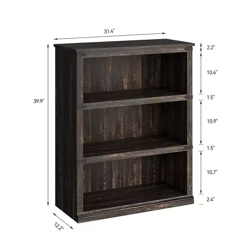 Bibliothèque à 3 niveaux GustoWave, étagère à livres autoportante en bois, organisateur de rangement, étagère de présentation, unité d'étagères pour l'affichage