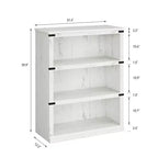 Bibliothèque à 3 niveaux GustoWave, étagère à livres autoportante en bois, organisateur de rangement, étagère de présentation, unité d'étagères pour l'affichage