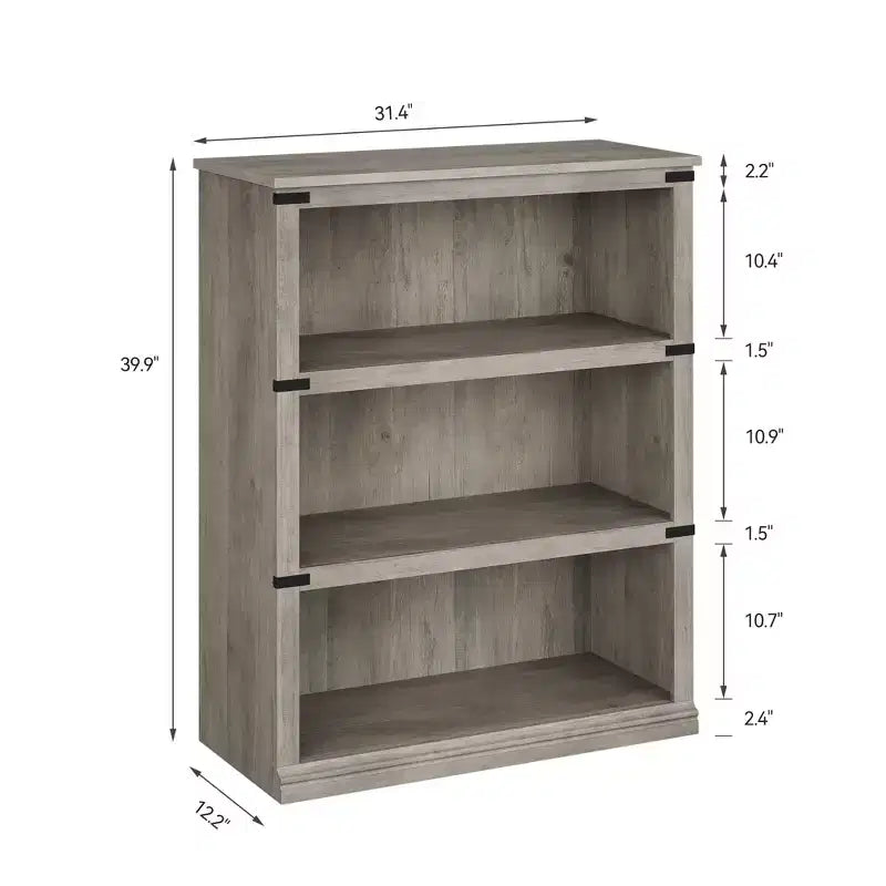 Bibliothèque à 3 niveaux GustoWave, étagère à livres autoportante en bois, organisateur de rangement, étagère de présentation, unité d'étagères pour l'affichage
