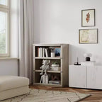 Bibliothèque à 3 niveaux GustoWave, étagère à livres autoportante en bois, organisateur de rangement, étagère de présentation, unité d'étagères pour l'affichage