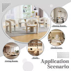 MAYEERTY Fauteuil d'appoint moderne en chenille douce - Dossier ouvert, 3 pieds cylindriques - Confortable, ensemble de 2 chaises de salle à manger (Beige)