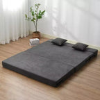 Canapé-lit pliant VEVOR, canapé-lit pliant 3-en-1 avec 2 oreillers et housse lavable, lit de repos en mousse à mémoire de forme haute densité 25D, gris foncé (grand lit)
