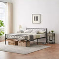1-Piece Modern Metal Bed Frame - 13.7 Underbed Storage, Headboard & Footboard with Metal Slats, No Box Spring Needed