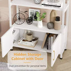 GustoWave Bibliothèque avec porte, étagère de rangement de 181,6 cm de haut, étagère de présentation moderne à 4 niveaux pour chambre à coucher et salon