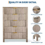 Commode à 5 tiroirs pour chambre à coucher, commode étroite et moderne de 114 cm de haut, armoire de rangement en bois ou table de chevet pour petits espaces