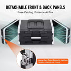 Rack 4U VEVOR, profondeur standard 19 pouces, armoire de serveur avec poignée en ABS et loquets papillon robustes, noir