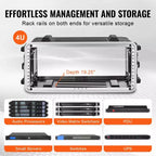 Rack 4U VEVOR, profondeur standard 19 pouces, armoire de serveur avec poignée en ABS et loquets papillon robustes, noir