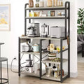 COZONY 5-Tier Bakers Rack w/ Wire Basket, Microwave Stand w/ Power Outlets & Open Kitchen Shelving