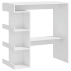 vidaXL Chic Modern Bar Table with Storage Rack - Compact 39.4x19.7x40 Engineered Wood Pub Table for Kitchen, Dining Area - White