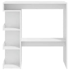 vidaXL Table de Bar Moderne Chic avec Étagère de Rangement - Table de Bistrot Compacte 100x50x102 cm en Bois d'Ingénierie pour Cuisine, Salle à Manger - Blanc