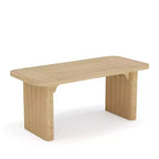 Table de salle à manger minimaliste robuste MAYEERTY, table en bois composite au fini naturel avec patins de protection et assemblage facile