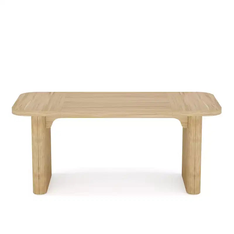 Table de salle à manger minimaliste robuste MAYEERTY, table en bois composite au fini naturel avec patins de protection et assemblage facile