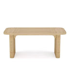 Table de salle à manger minimaliste robuste MAYEERTY, table en bois composite au fini naturel avec patins de protection et assemblage facile