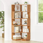 MAYEERTY Étagère d'Angle en L Peu Encombrante, Étagère de Rangement Multifonctionnelle pour Chambre à Coucher et Bureau