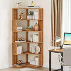MAYEERTY Étagère d'Angle en L Peu Encombrante, Étagère de Rangement Multifonctionnelle pour Chambre à Coucher et Bureau