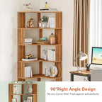 MAYEERTY Étagère d'Angle en L Peu Encombrante, Étagère de Rangement Multifonctionnelle pour Chambre à Coucher et Bureau