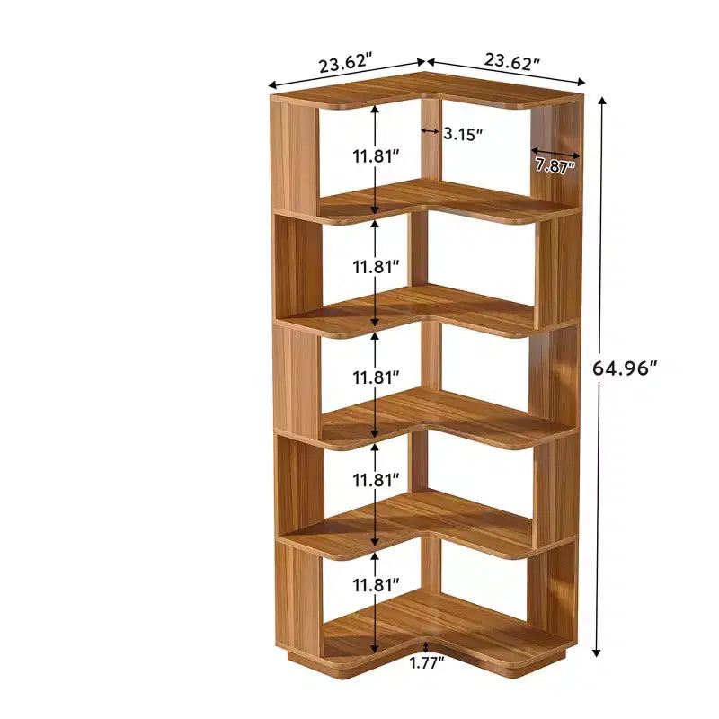 MAYEERTY Étagère d'Angle en L Peu Encombrante, Étagère de Rangement Multifonctionnelle pour Chambre à Coucher et Bureau