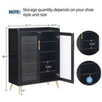 Meuble à chaussures 5 niveaux avec portes vitrées et étagère réglable pour entrée, organisateur de chaussures fin en bois pour 20 paires pour couloir d'appartements