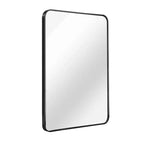 Miroir mural rectangulaire de salle de bain à cadre en métal noir – Élégant et durable