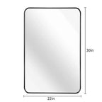 Miroir mural rectangulaire de salle de bain à cadre en métal noir – Élégant et durable