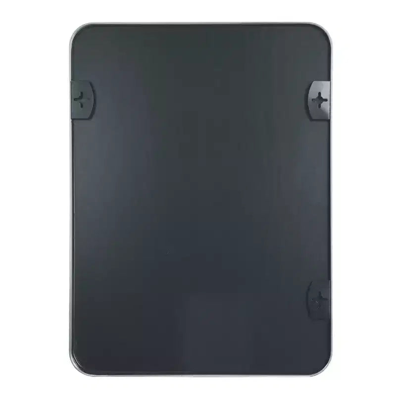 Miroir mural rectangulaire pour salle de bain avec cadre en métal argenté - Élégant et durable