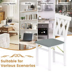Lot de 2/4 chaises de cuisine pliantes Costway avec structure en bois d'hévéa, assise rembourrée en cuir PVC blanc/marron