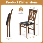 Lot de 2/4 chaises de cuisine pliantes Costway avec structure en bois d'hévéa, assise rembourrée en cuir PVC blanc/marron