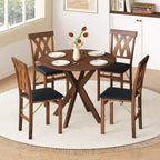 Lot de 2/4 chaises de cuisine pliantes Costway avec structure en bois d'hévéa, assise rembourrée en cuir PVC blanc/marron