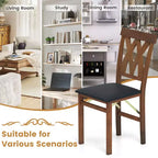 Lot de 2/4 chaises de cuisine pliantes Costway avec structure en bois d'hévéa, assise rembourrée en cuir PVC blanc/marron