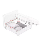 Élégant canapé blanc en chenille avec assise de rangement, dossier et accoudoirs cylindriques