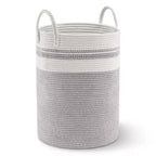 Cheer Collection Large Cotton Rope Laundry Hamper with Handles  Tall Woven Basket for Clothes, Toys, Blankets