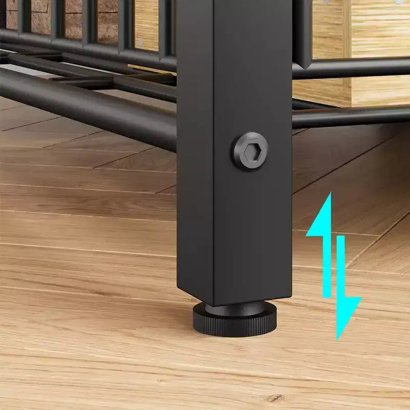Meuble de micro-ondes rustique, étagère de rangement à 5 niveaux avec pieds réglables et kit anti-basculement, bois composite