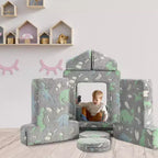Canapé modulable pour enfants pour salle de jeux, chambre, mobilier imaginatif, canapé pour enfants pour jouer, dormir, pour filles et garçons, gris