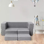 Canapé modulable pour enfants pour salle de jeux, chambre, mobilier imaginatif, canapé pour enfants pour jouer, dormir, pour filles et garçons, gris