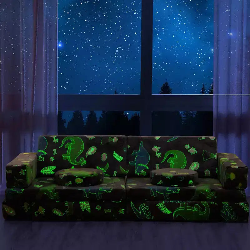 Canapé modulable pour enfants pour salle de jeux, chambre, mobilier imaginatif, canapé pour enfants pour jouer, dormir, pour filles et garçons, gris