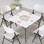 VINGLI Table carrée pliante en deux de 34 pouces, table commerciale pliante, table de jeu portable en plastique pour cuisine ou événement extérieur, blanche