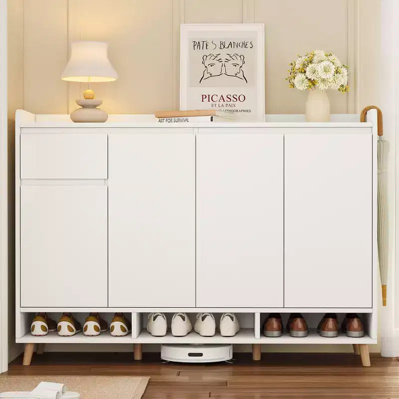 CLIHOME Meuble à chaussures moderne avec étagères réglables, Organiseur de maison minimaliste, Buffet de rangement