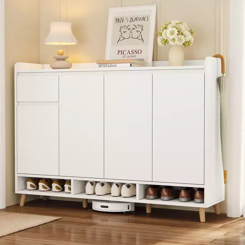 CLIHOME Meuble à chaussures moderne avec étagères réglables, Organiseur de maison minimaliste, Buffet de rangement